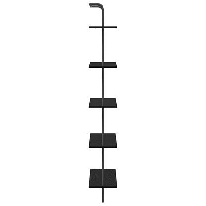 Regal Schwarz Eichen-Optik 60 x 24 x 168 cm Holzwerkstoff