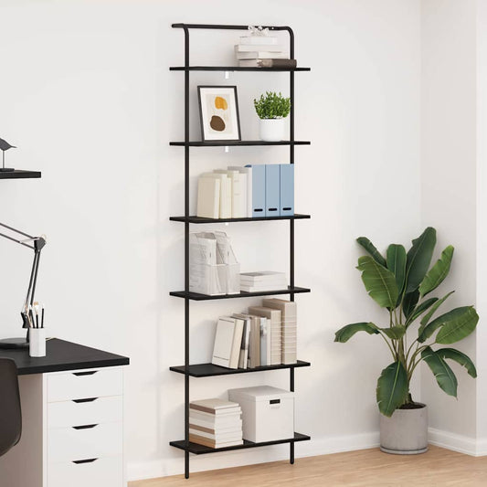 Regal Schwarz Eichen-Optik 60 x 24 x 203 cm Holzwerkstoff