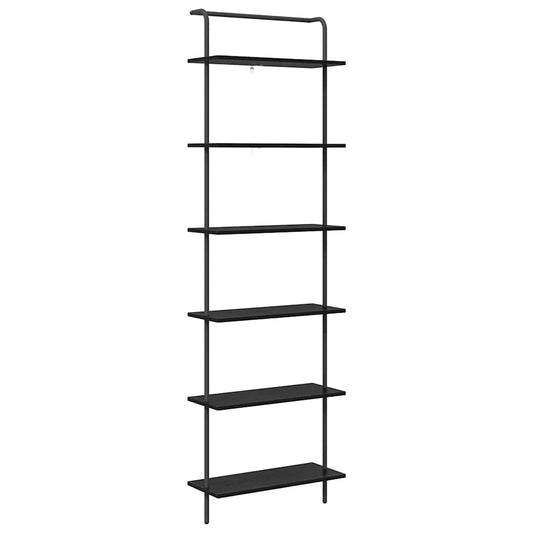 Regal Schwarz Eichen-Optik 60 x 24 x 203 cm Holzwerkstoff