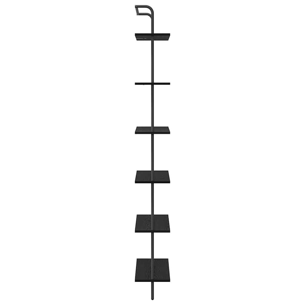 Regal Schwarz Eichen-Optik 60 x 24 x 203 cm Holzwerkstoff