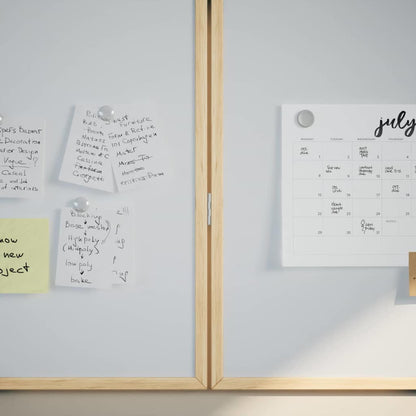 Magnetisches Whiteboard Weiß 80 x 1.4 x 80 cm Massivholz Kiefer