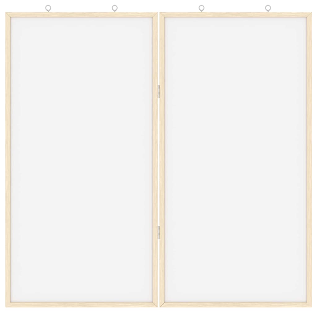 Magnetisches Whiteboard Weiß 80 x 1.4 x 80 cm Massivholz Kiefer