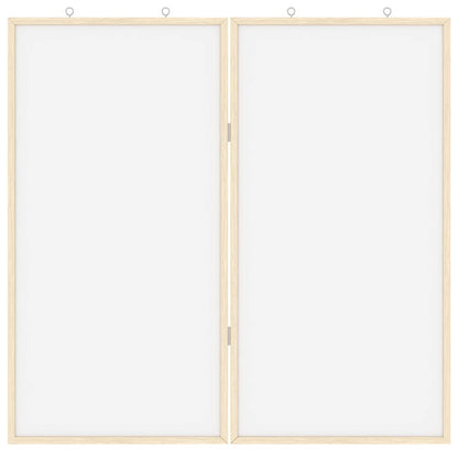 Magnetisches Whiteboard Weiß 80 x 1.4 x 80 cm Massivholz Kiefer