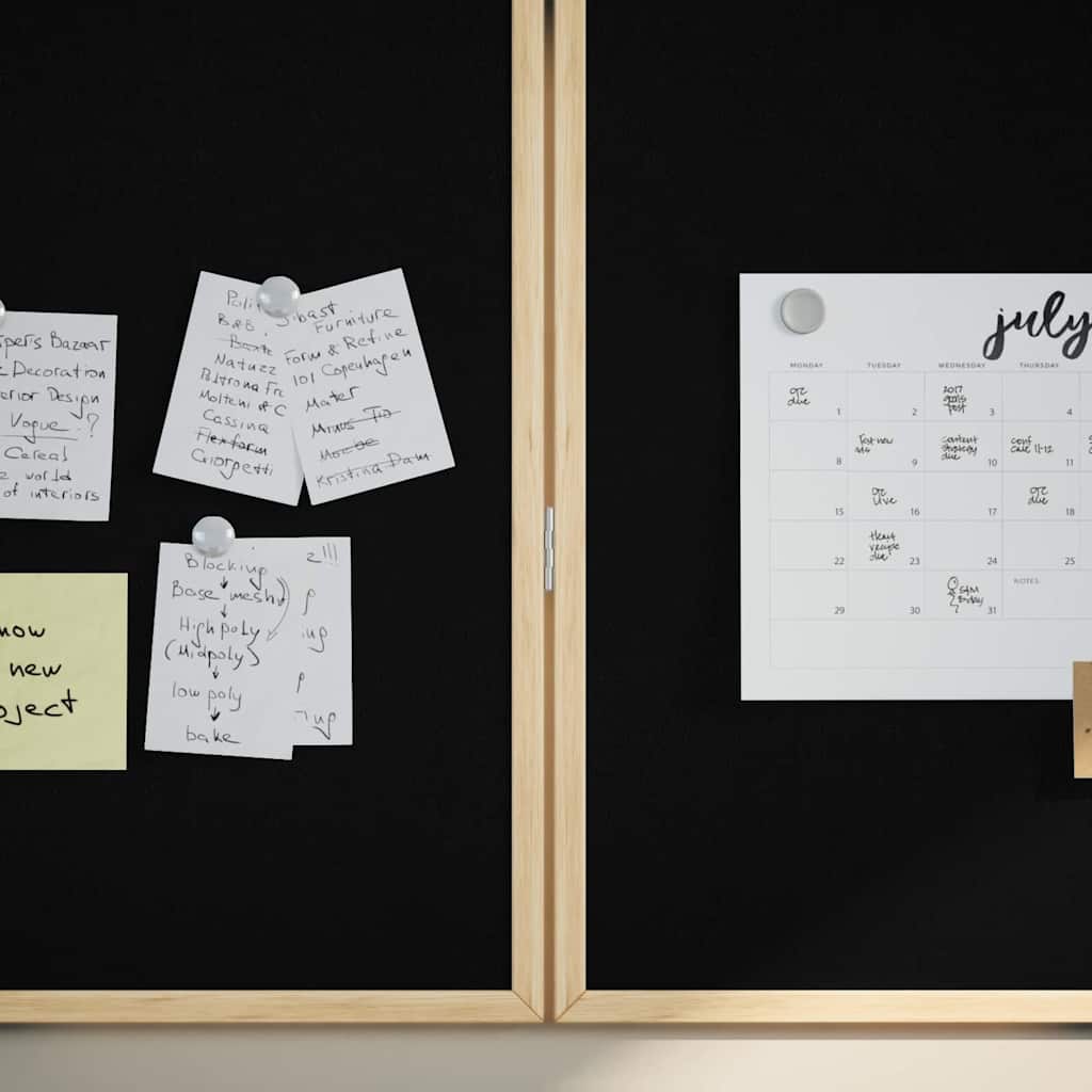 Tafel Schwarz 80 x 1.4 x 80 cm Massivholz Kiefer