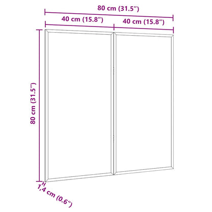 Tafel Schwarz 80 x 1.4 x 80 cm Massivholz Kiefer
