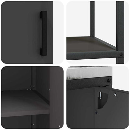 Küchenlager-Set mit Regal 2 pcs Schwarz 180 x 50 x 92 cm