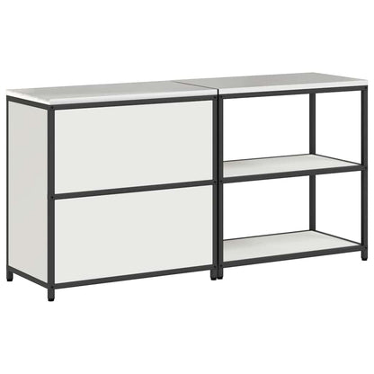 Küchenlager-Set 2 pcs Weiß 180 x 50 x 92 cm Kaltgewalzter Stahl