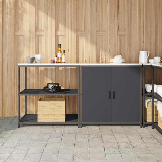 Küchenlager-Set mit Regal 2 pcs Anthrazit 180 x 50 x 92 cm