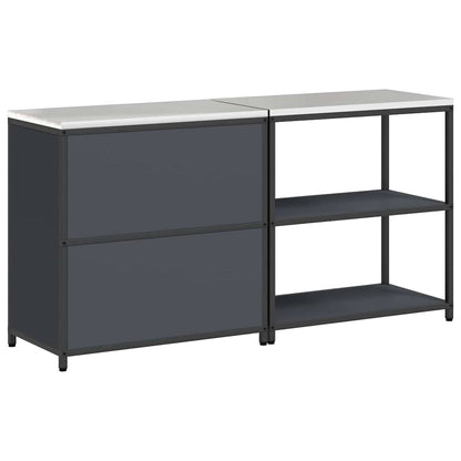 Küchenlager-Set mit Regal 2 pcs Anthrazit 180 x 50 x 92 cm