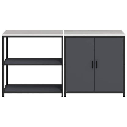 Küchenlager-Set mit Regal 2 pcs Anthrazit 180 x 50 x 92 cm