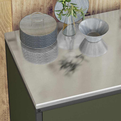 Küchenlager-Set mit Regal 2 pcs Olive Grün 180 x 50 x 92 cm