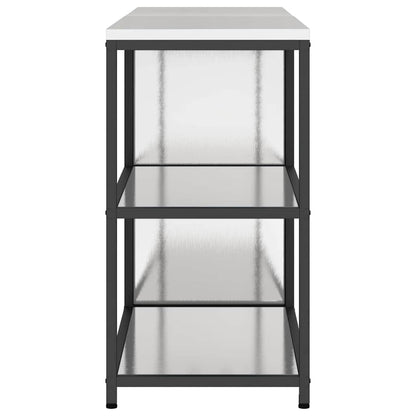 Küchenlager-Set mit Tür 2 pcs Silber 180 x 50 x 92 cm Edelstahl