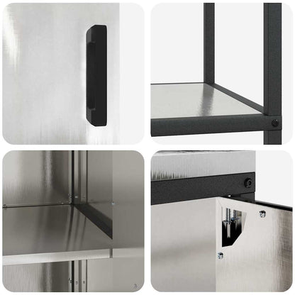 Küchenlager-Set 2 pcs Silber 180 x 50 x 92 cm Verzinkter Stahl