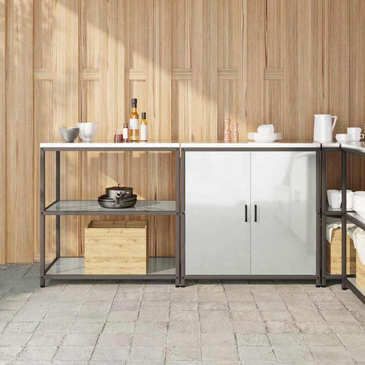 Küchenlager-Set 2 pcs Silber 180 x 50 x 92 cm Verzinkter Stahl