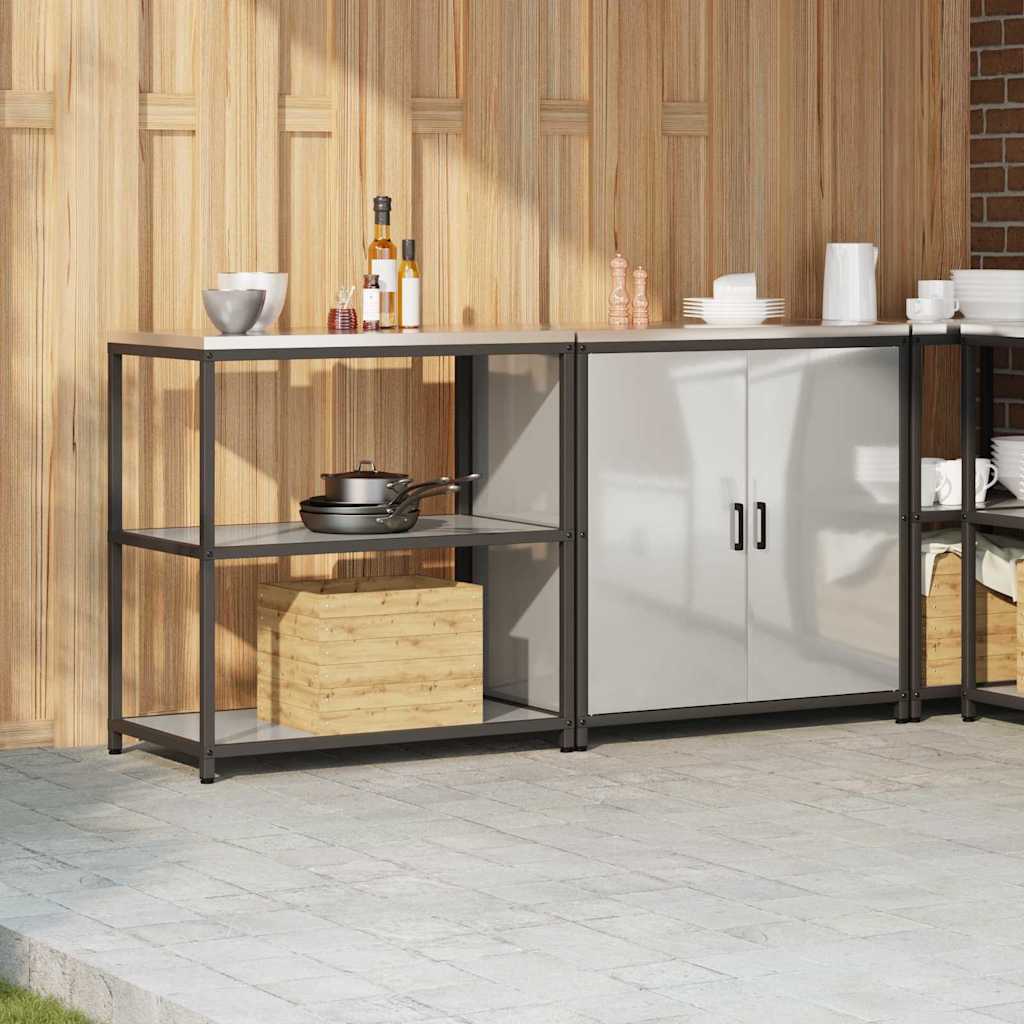 Aufbewahrungsset für die Küche mit Regal 2 pcs Silber Stahl