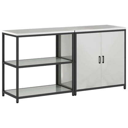 Küchenlager-Set 2 pcs Silber 180 x 50 x 92 cm Verzinkter Stahl