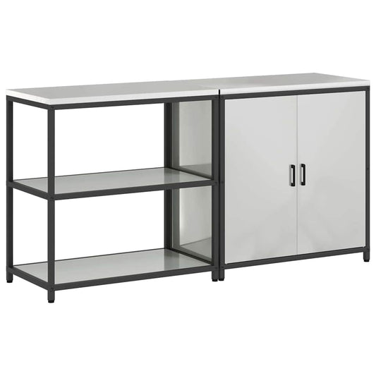 Küchenlager-Set 2 pcs Silber 180 x 50 x 92 cm Verzinkter Stahl