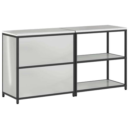 Küchenlager-Set 2 pcs Silber 180 x 50 x 92 cm Verzinkter Stahl