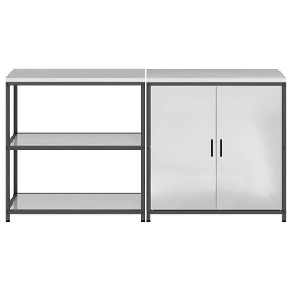 Küchenlager-Set 2 pcs Silber 180 x 50 x 92 cm Verzinkter Stahl