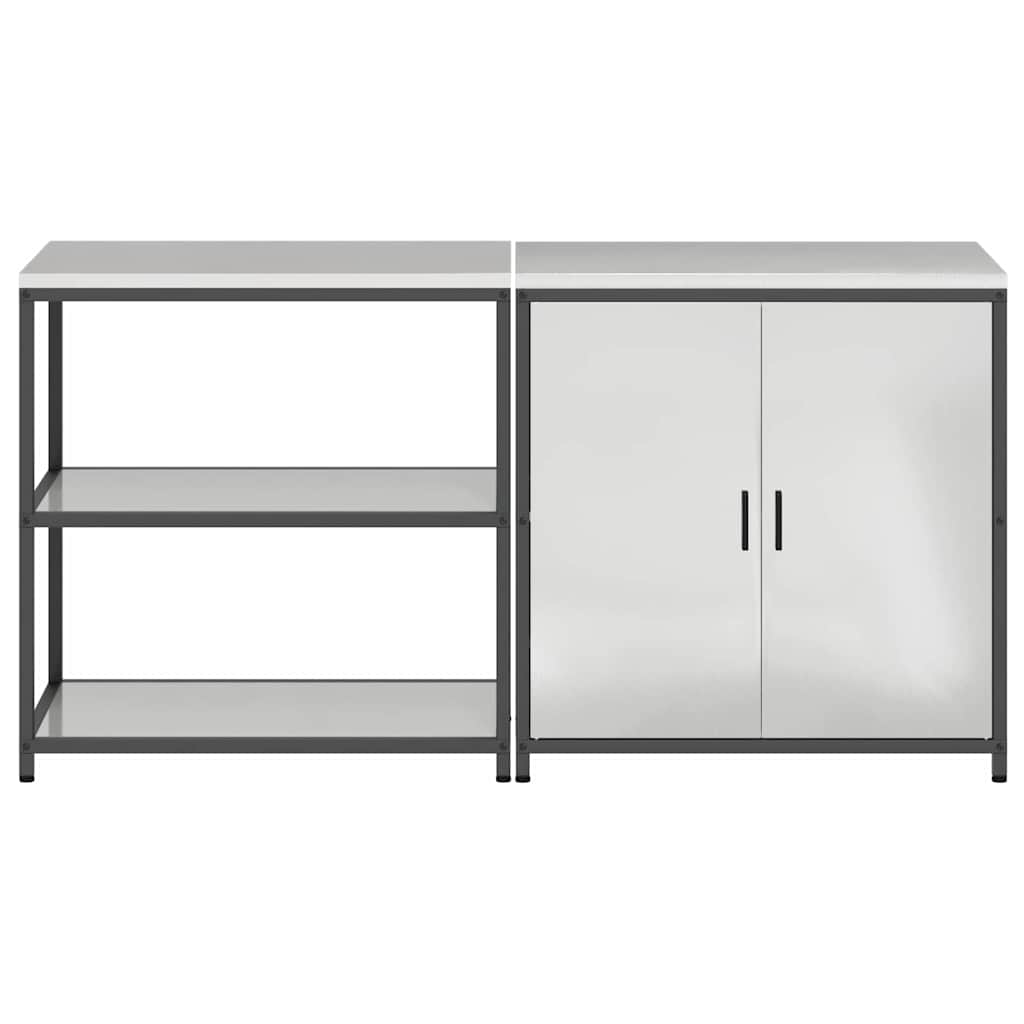 Aufbewahrungsset für die Küche mit Regal 2 pcs Silber Stahl