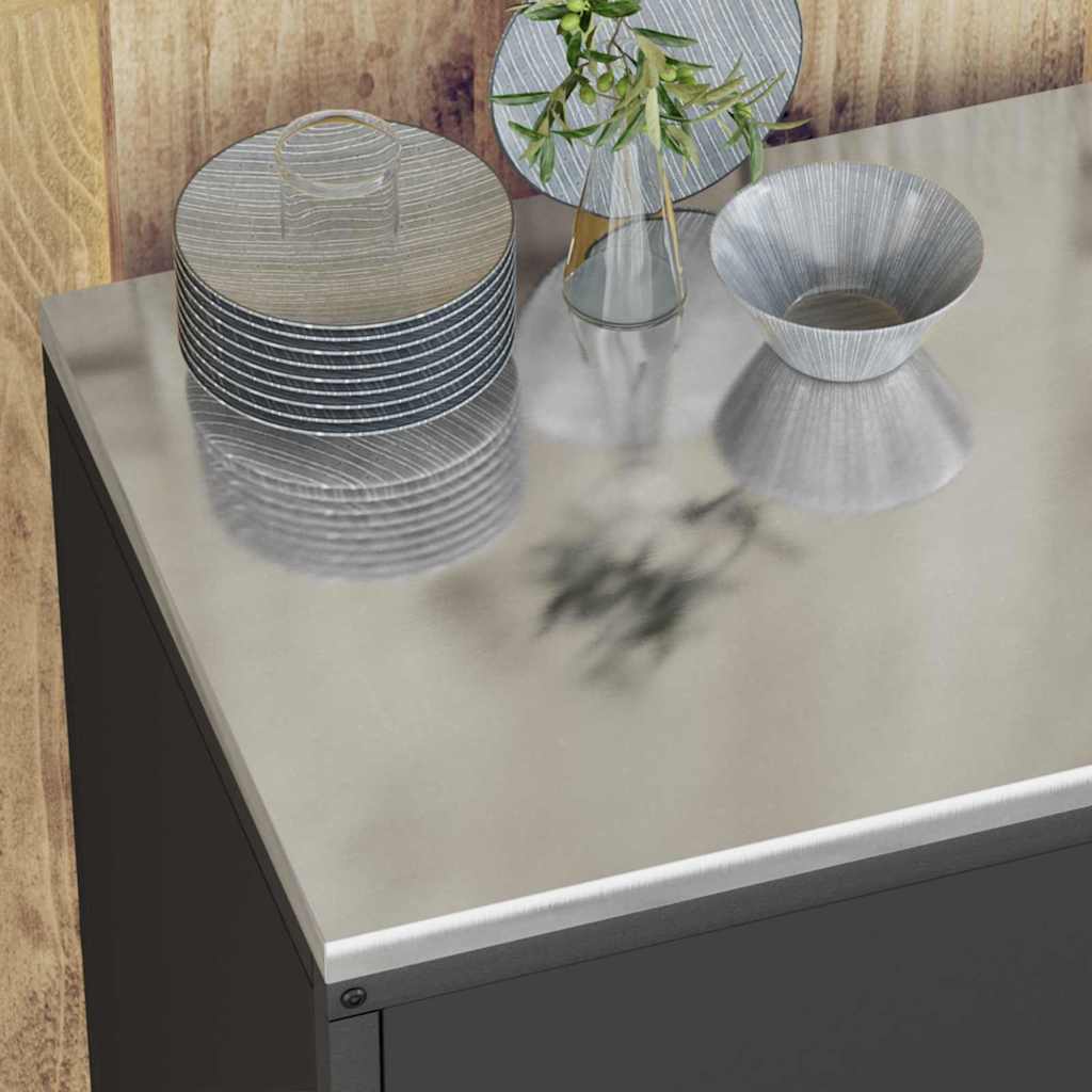 Küchenlager-Set mit Regal 2 pcs Schwarz 150 x 50 x 92 cm