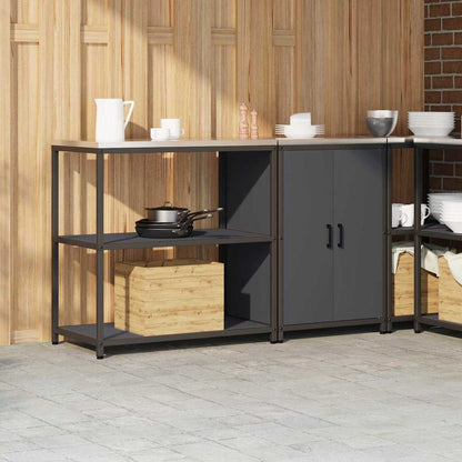 Küchenlager-Set mit Regal 2 pcs Anthrazit 150 x 50 x 92 cm