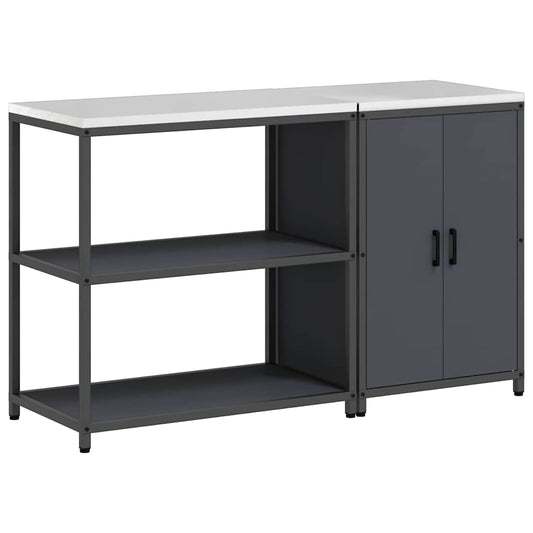 Küchenlager-Set mit Regal 2 pcs Anthrazit 150 x 50 x 92 cm