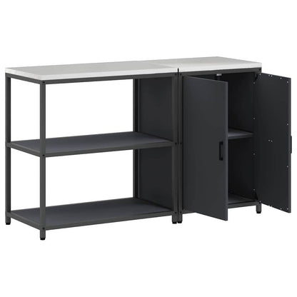 Küchenlager-Set mit Regal 2 pcs Anthrazit 150 x 50 x 92 cm
