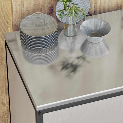 Küchenlager-Set mit Tür 2 pcs Silber 150 x 50 x 92 cm Edelstahl