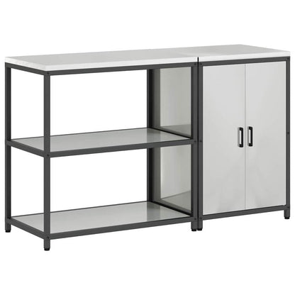 Küchenlager-Set 2 pcs Silber 150 x 50 x 92 cm Verzinkter Stahl