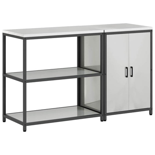 Küchenlager-Set 2 pcs Silber 150 x 50 x 92 cm Verzinkter Stahl