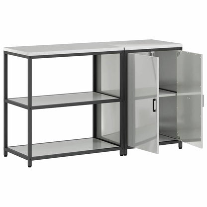 Küchenlager-Set 2 pcs Silber 150 x 50 x 92 cm Verzinkter Stahl