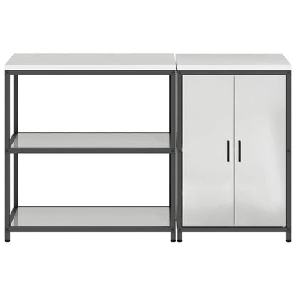 Küchenlager-Set 2 pcs Silber 150 x 50 x 92 cm Verzinkter Stahl