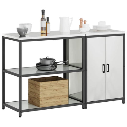 Küchenlager-Set 2 pcs Silber 150 x 50 x 92 cm Verzinkter Stahl