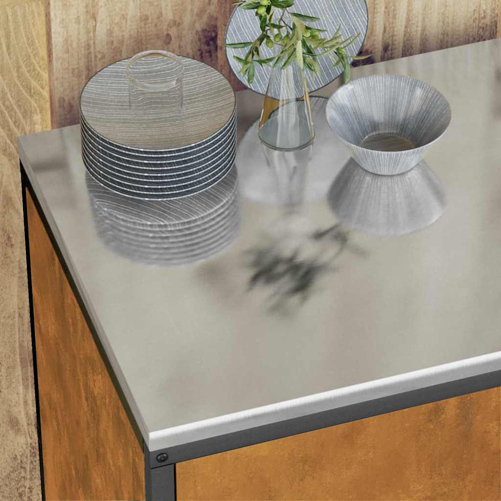 Küchenlager-Set mit Regal mit Tür 2 pcs Rostig 150 x 50 x 92 cm