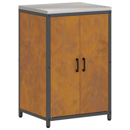Küchenlager-Set mit Regal mit Tür 2 pcs Rostig 150 x 50 x 92 cm