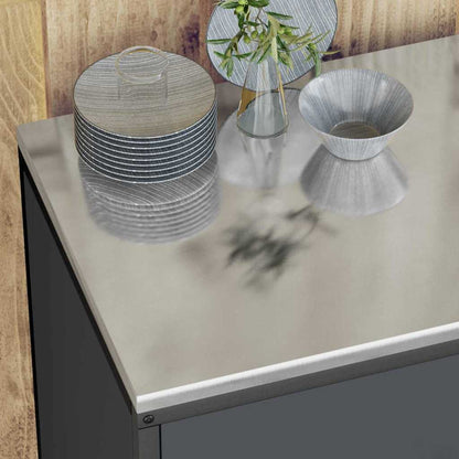 Küchenlager-Set mit Regal 3 pcs Anthrazit 210 x 50 x 92 cm