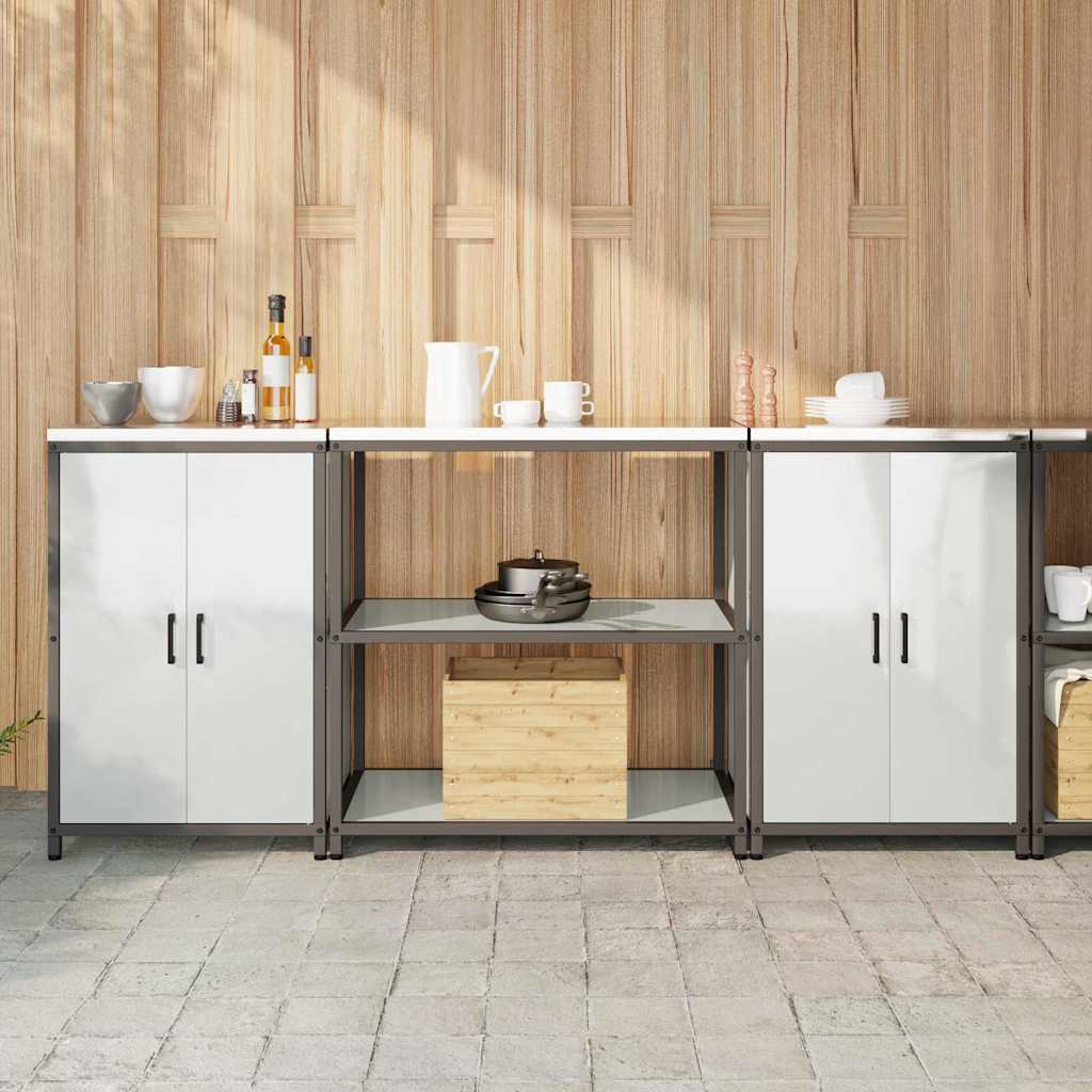 Aufbewahrungsset für die Küche mit Regal 3 pcs Silber Stahl