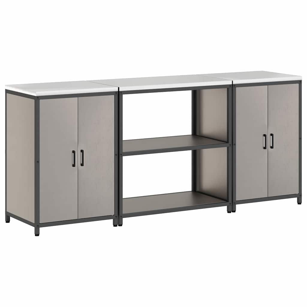 Aufbewahrungsset für die Küche mit Regal 3 pcs Rostig Stahl