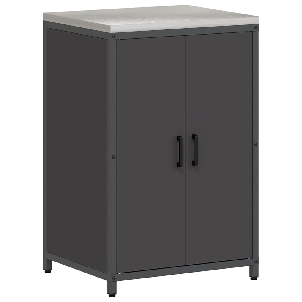 Küchenlager-Set mit Regal 3 pcs Schwarz 240 x 50 x 92 cm
