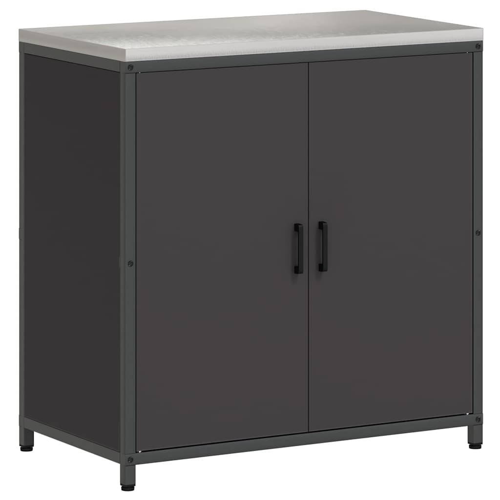 Küchenlager-Set mit Regal 3 pcs Schwarz 240 x 50 x 92 cm