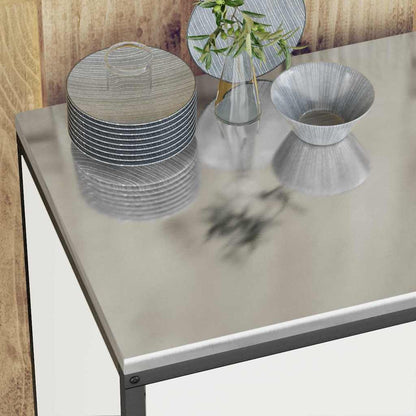 Küchenlager-Set 3 pcs Weiß 240 x 50 x 92 cm Kaltgewalzter Stahl