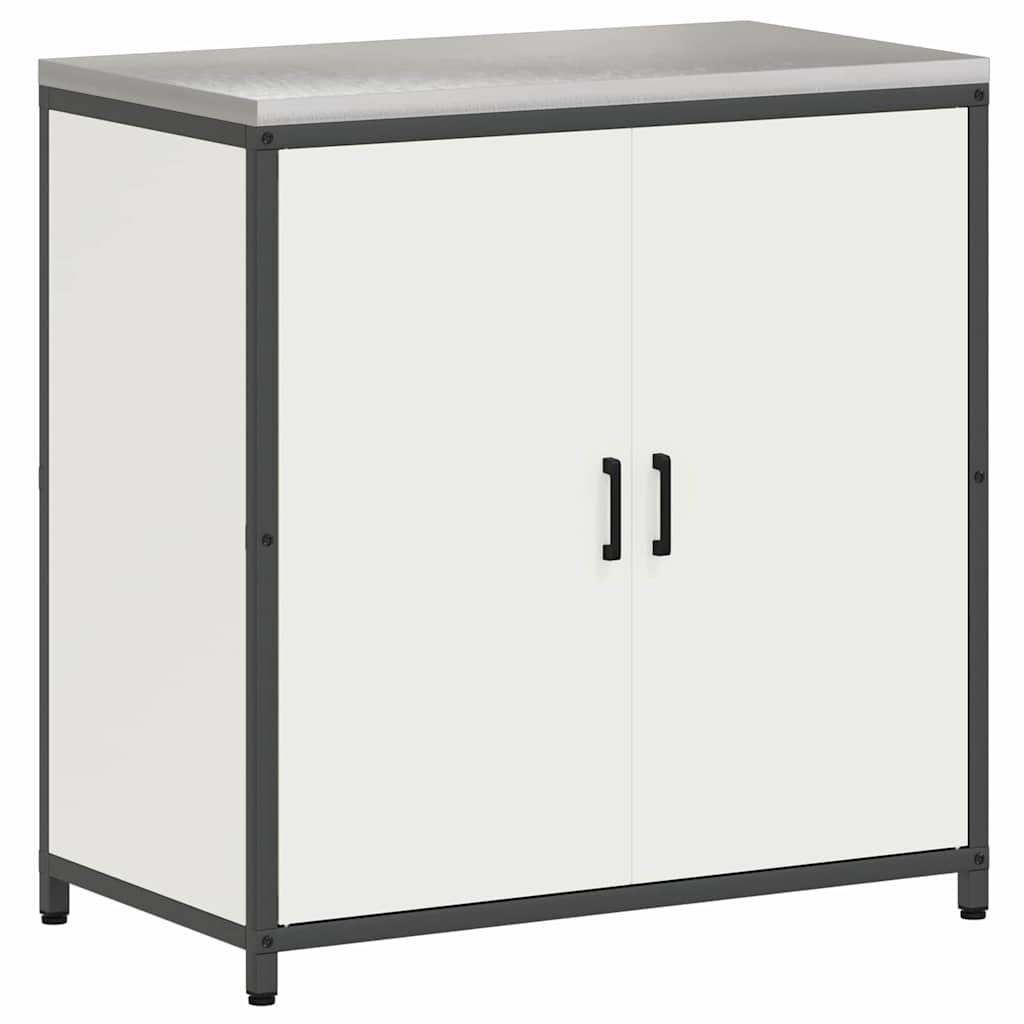 Küchenlager-Set 3 pcs Weiß 240 x 50 x 92 cm Kaltgewalzter Stahl