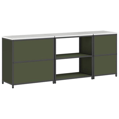 Küchenlager-Set mit Regal 3 pcs Olive Grün 240 x 50 x 92 cm