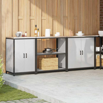 Aufbewahrungsset für die Küche mit Regal 3 pcs Silber Stahl