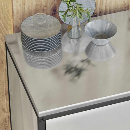 Küchenlager-Set 3 pcs Silber 240 x 50 x 92 cm Verzinkter Stahl