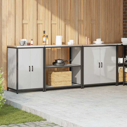 Küchenlager-Set 3 pcs Silber 240 x 50 x 92 cm Verzinkter Stahl