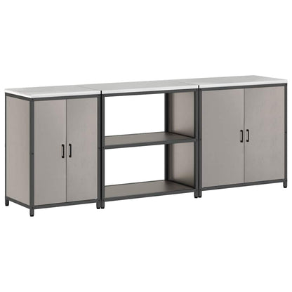 Küchenlager-Set mit Regal mit Tür 3 pcs Rostig 240 x 50 x 92 cm