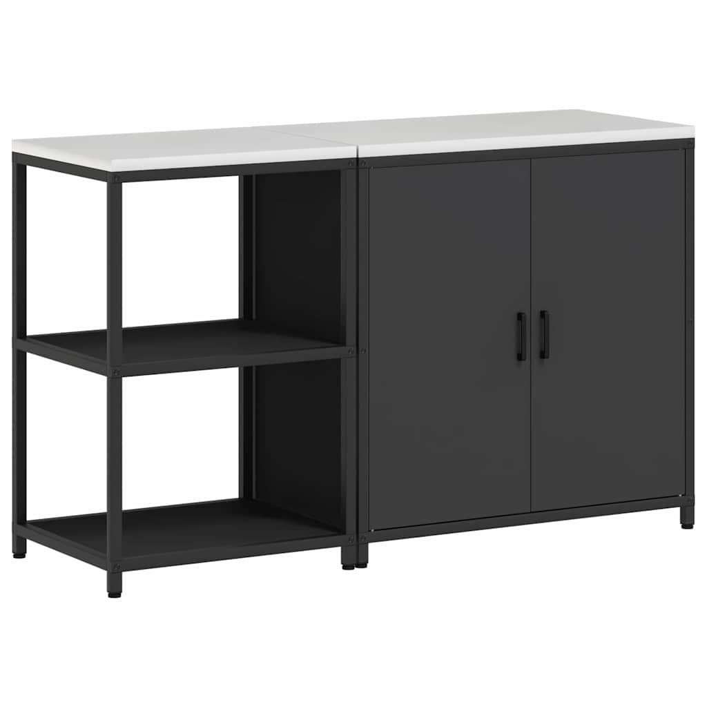 Aufbewahrungsset für die Küche mit Regal 2 pcs Schwarz Stahl