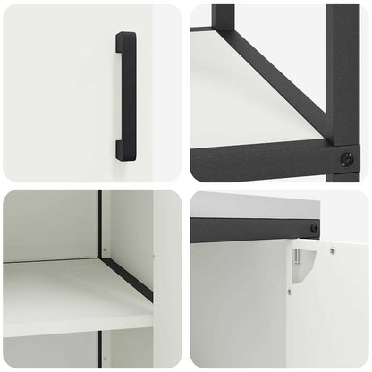 Küchenlager-Set 2 pcs Weiß 150 x 50 x 92 cm Kaltgewalzter Stahl